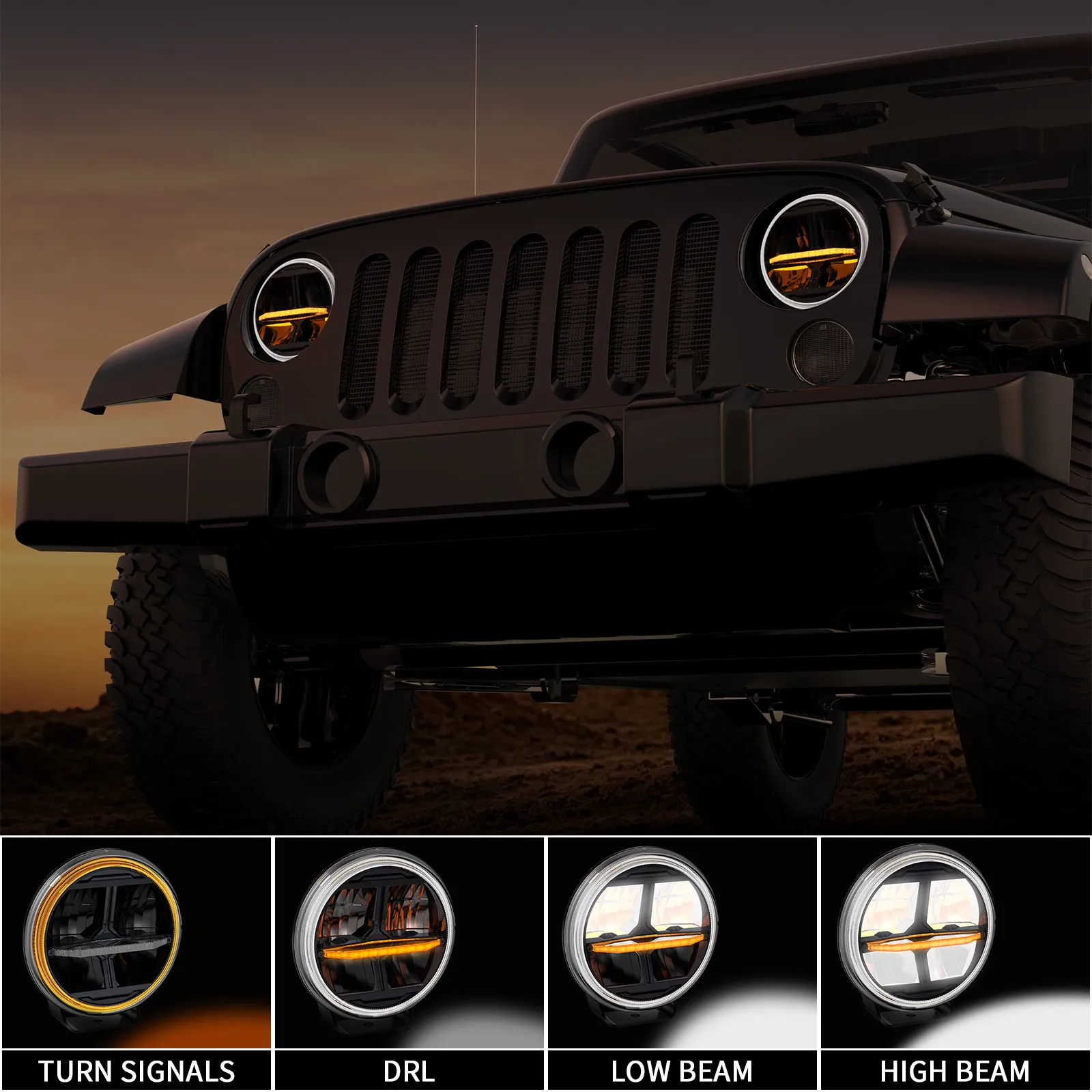 loyo storm 7 inch led headlight for jeep jk with halo drl and turn signal 3 loyo storm 7 inch led headlight for jeep jk with halo drl and turn signal 3