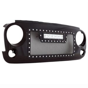 JK EVO Grill with Rivets and LED Bar